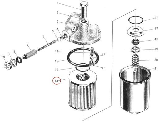 495AG डीजल इंजन स्पेयर पार्ट - ऑयल फ़िल्टर कार्ट्रिज - J0810