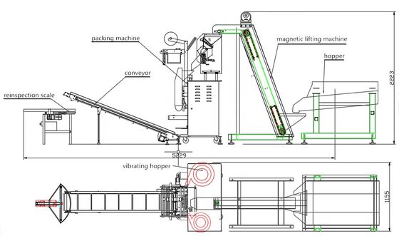 उच्च-सटीक पीएलसी नियंत्रित भरने लेबलिंग सीलिंग के साथ हार्डवेयर भागों के लिए स्वचालित प्लास्टिक बैग पैकिंग मशीन